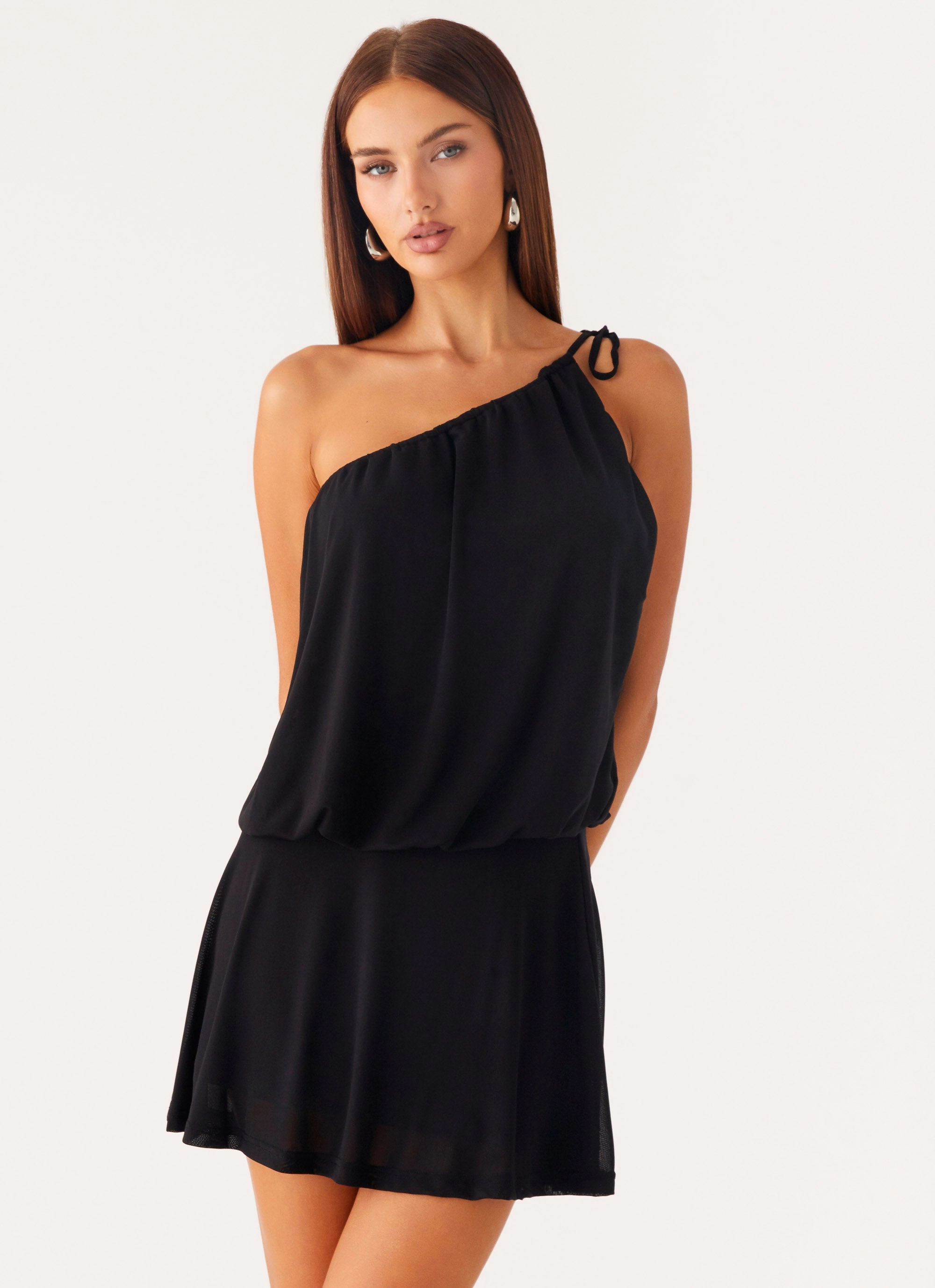 Crisp Silhouette All Look Makes Sense Mini Dress - Black