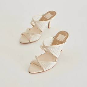 Gold Shine MANDEL PEARL HEELS IVORY MESH