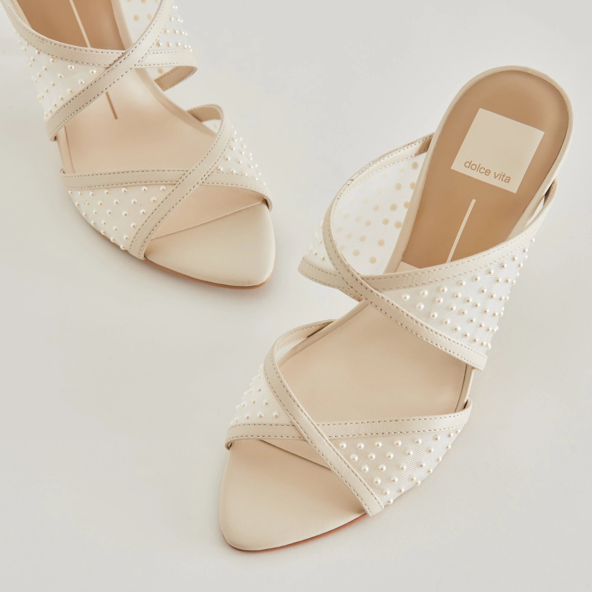 Art Craft Summer Fun MANDEL PEARL HEELS IVORY MESH