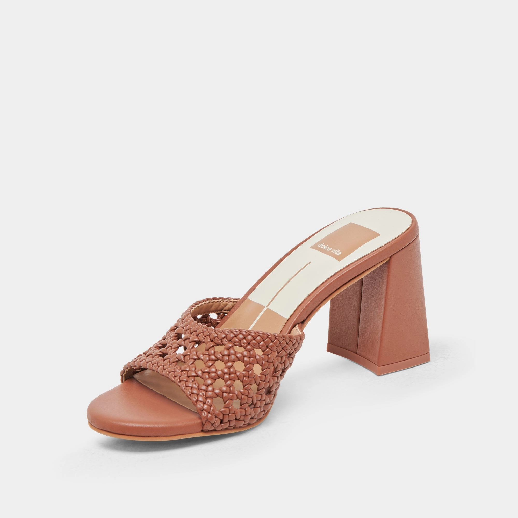 MARGOE HEELS COGNAC WOVEN STELLA Quick Spark Cafe Glow
