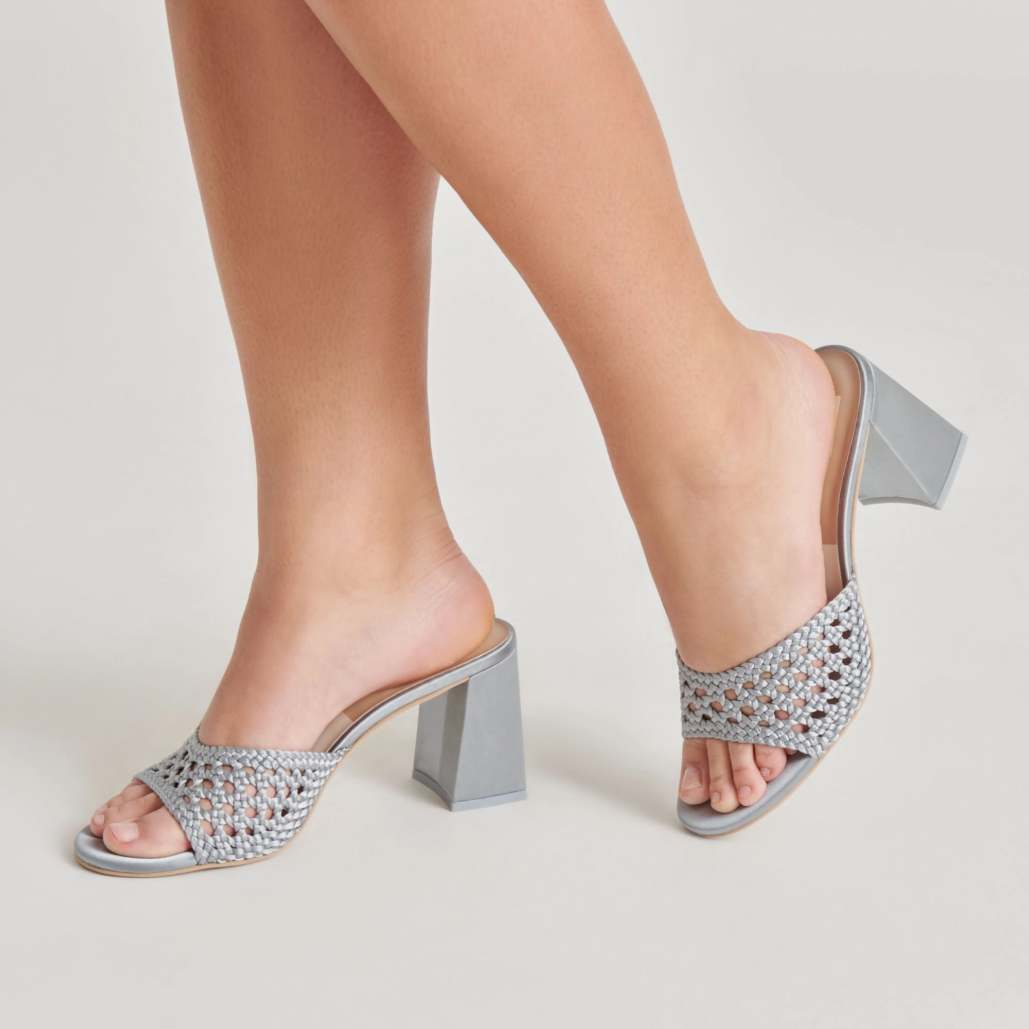 Fall Spark Flawless Fit MARGOE HEELS LIGHT BLUE WOVEN SATIN