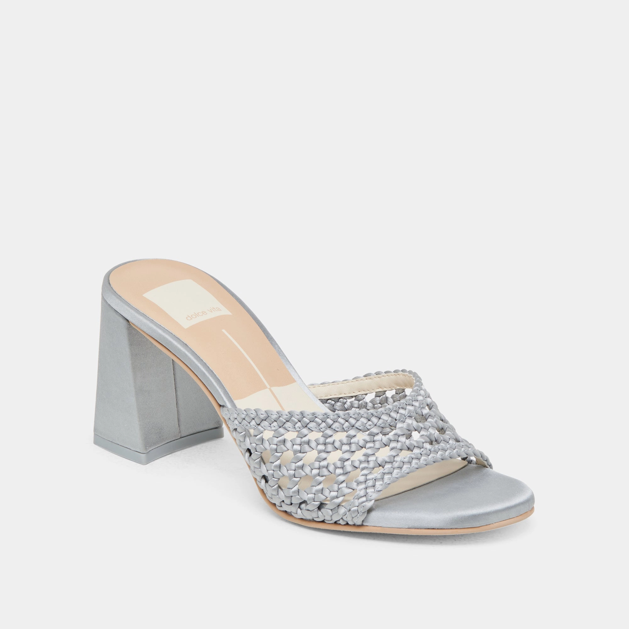 Airport Edge MARGOE HEELS LIGHT BLUE WOVEN SATIN