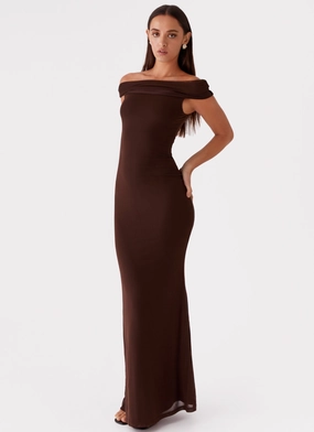 Marilyn Maxi Dress - Chocolate Tulle Flow