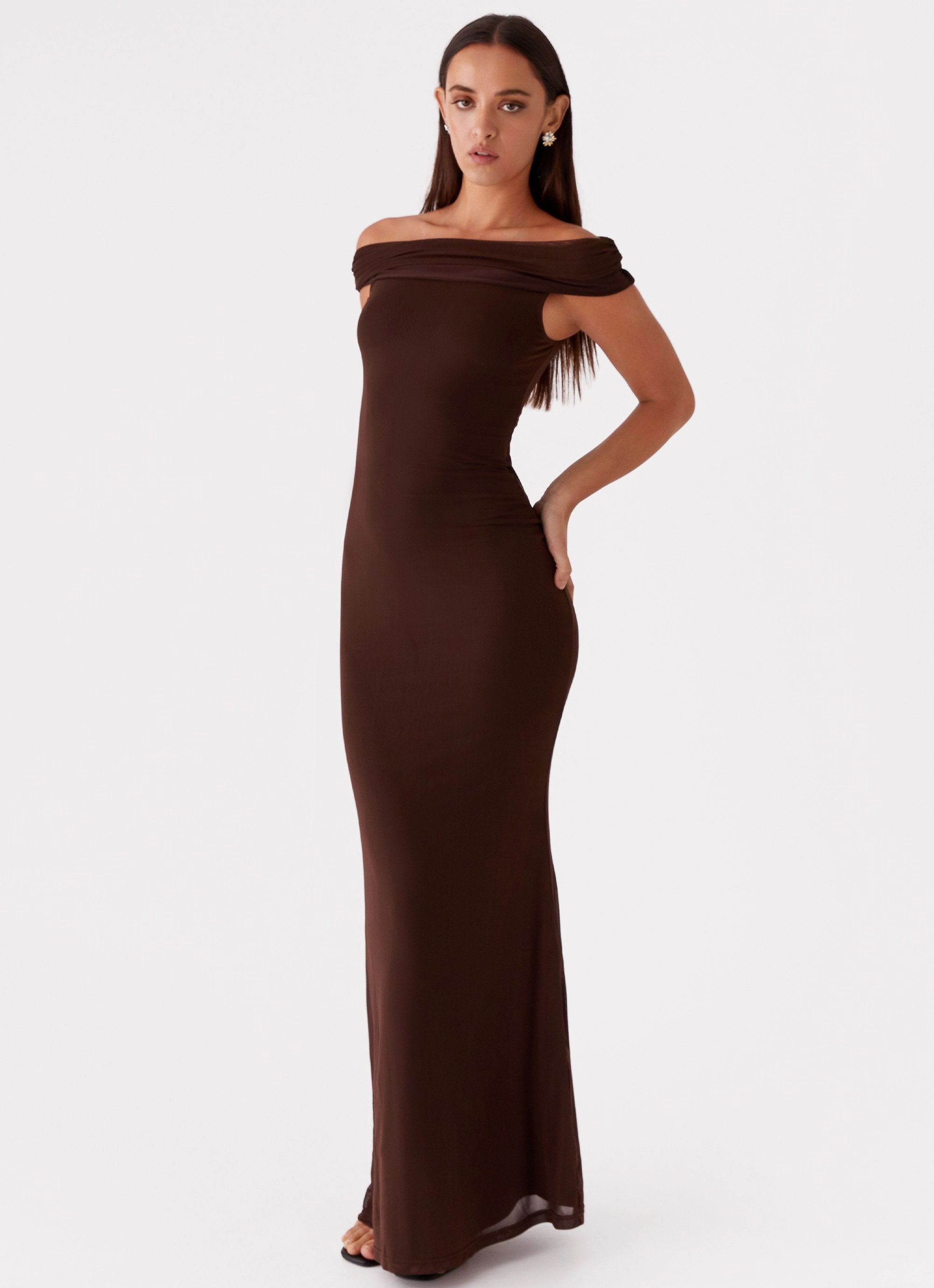 Marilyn Maxi Dress - Chocolate Tulle Flow