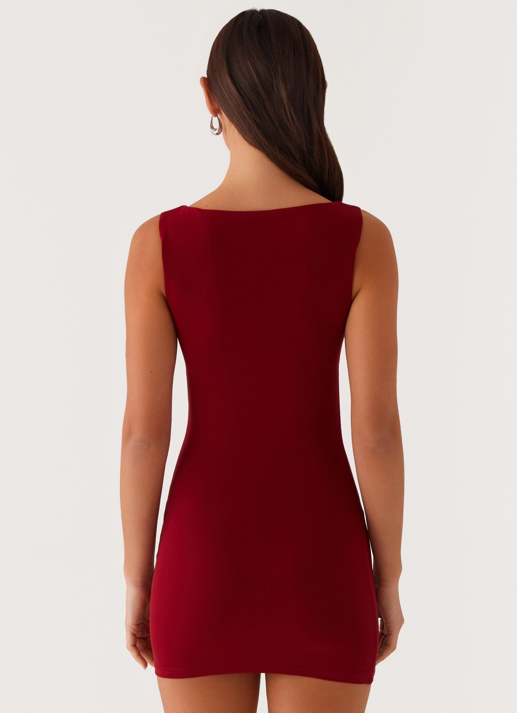 Matteo Beaded Mesh Mini Dress - Deep Red All-Purpose Comfort Perfect Style