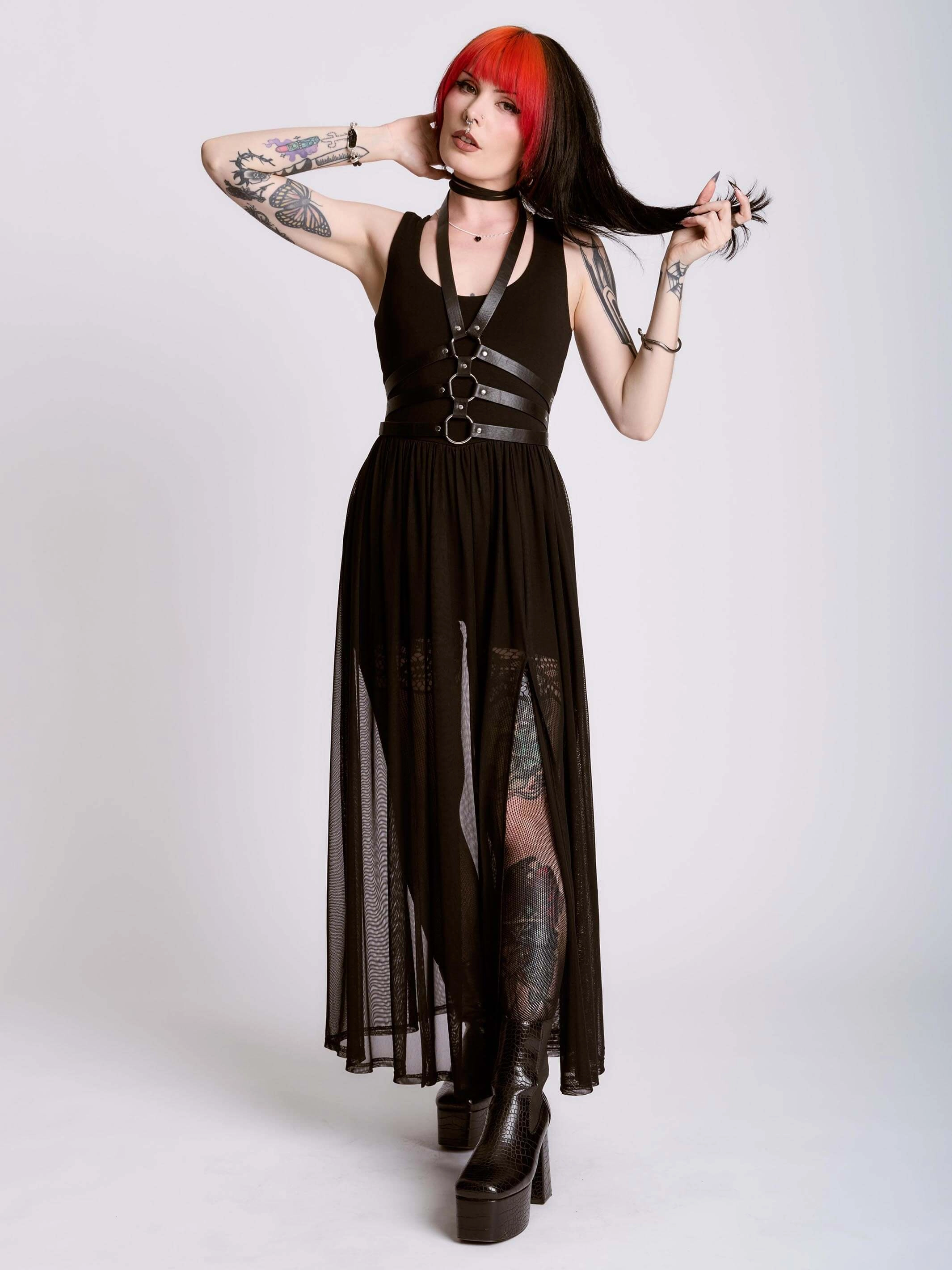 Halter neck Maxi Mesh Romper