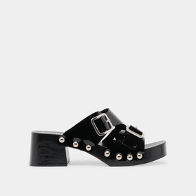 MELODY HEELS BLACK LEATHER Refined Detail