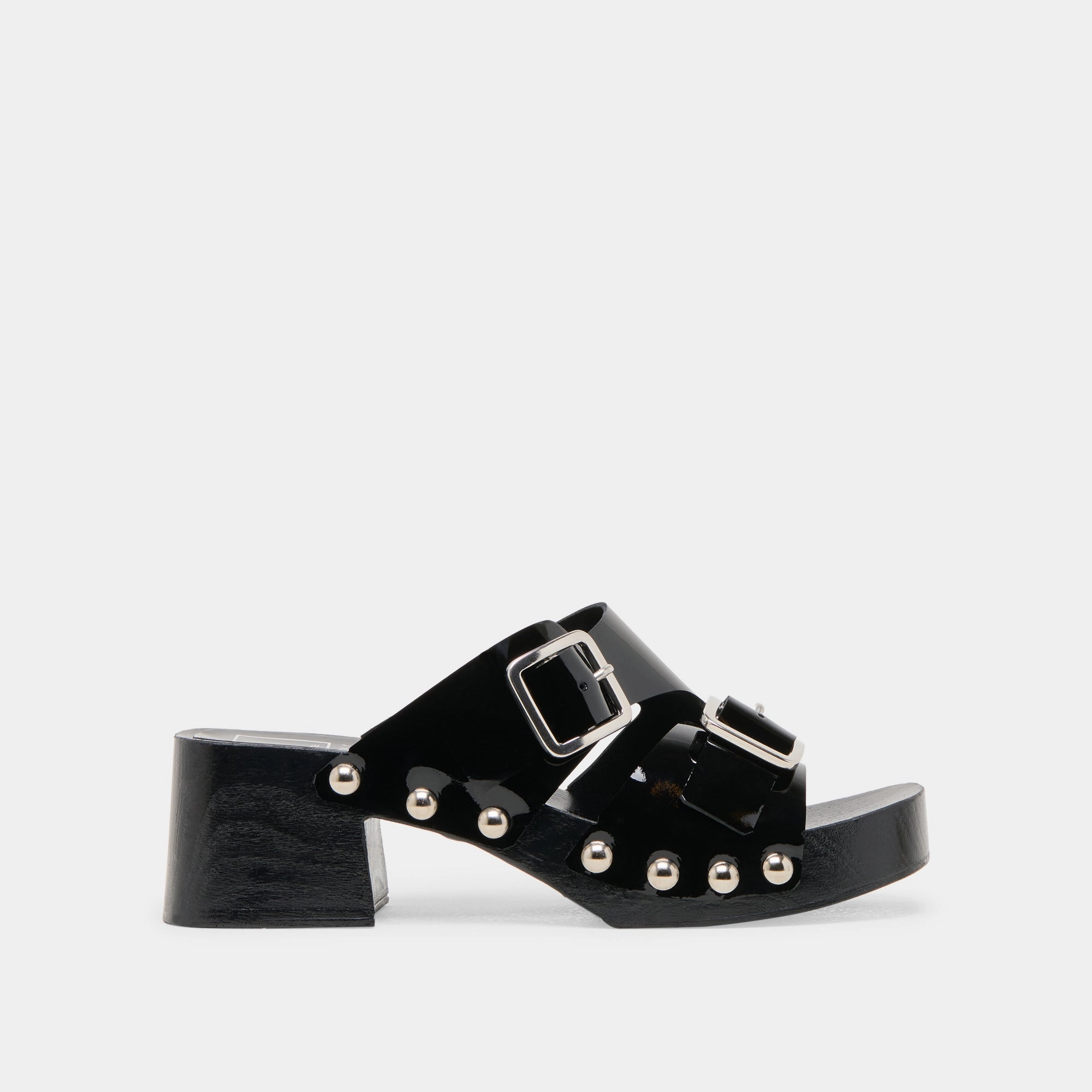 MELODY HEELS BLACK LEATHER Refined Detail