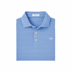 Chill Vibe Men's Blue and Thin White Striped Polo
