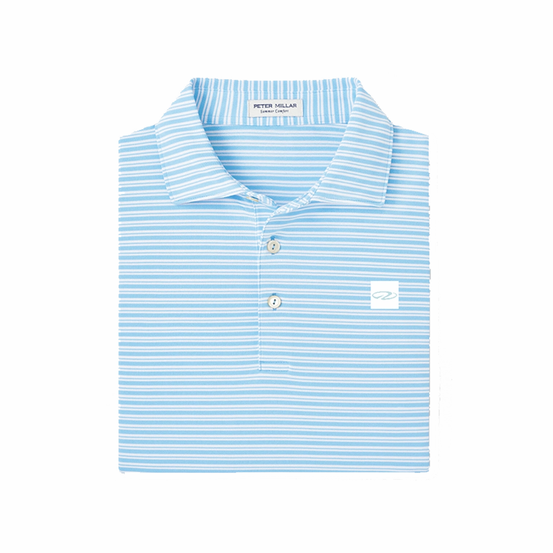 Men's Light Blue Double Striped Polo Quality Fabric