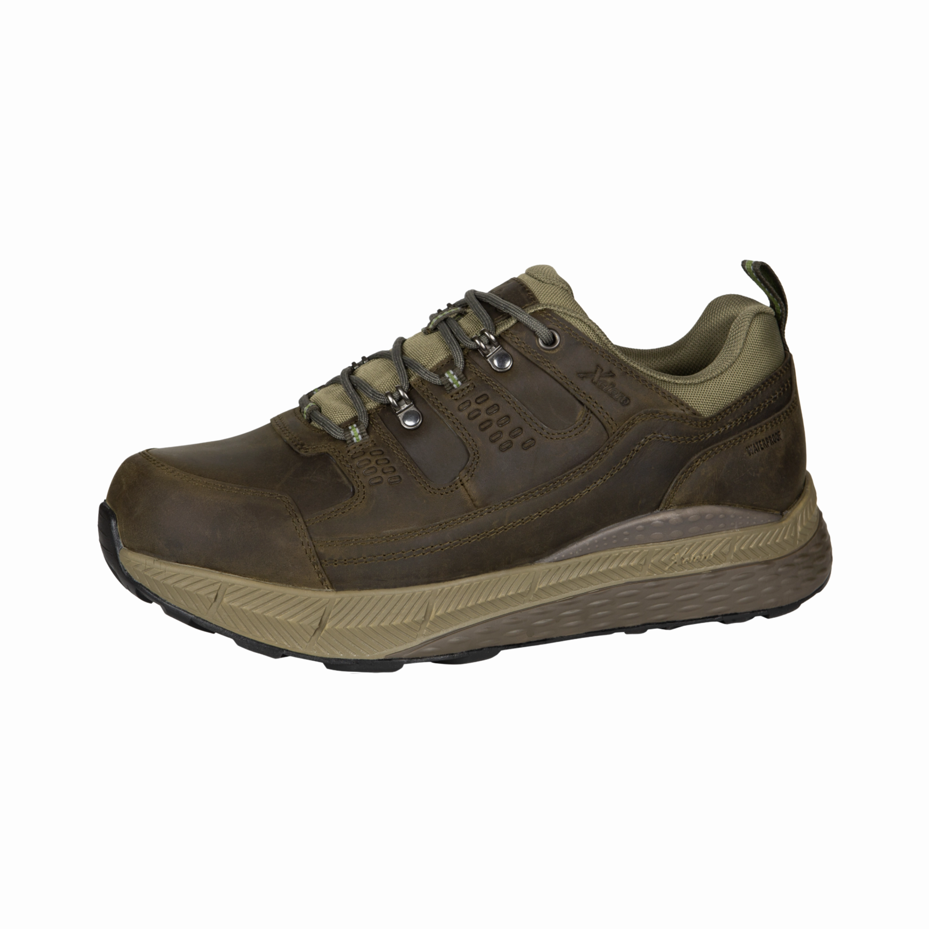 Men's Steadfast Hiker Low - Crazy Horse Brown (Extra Wide Width) Quick Adjustment Fit Rain Trail