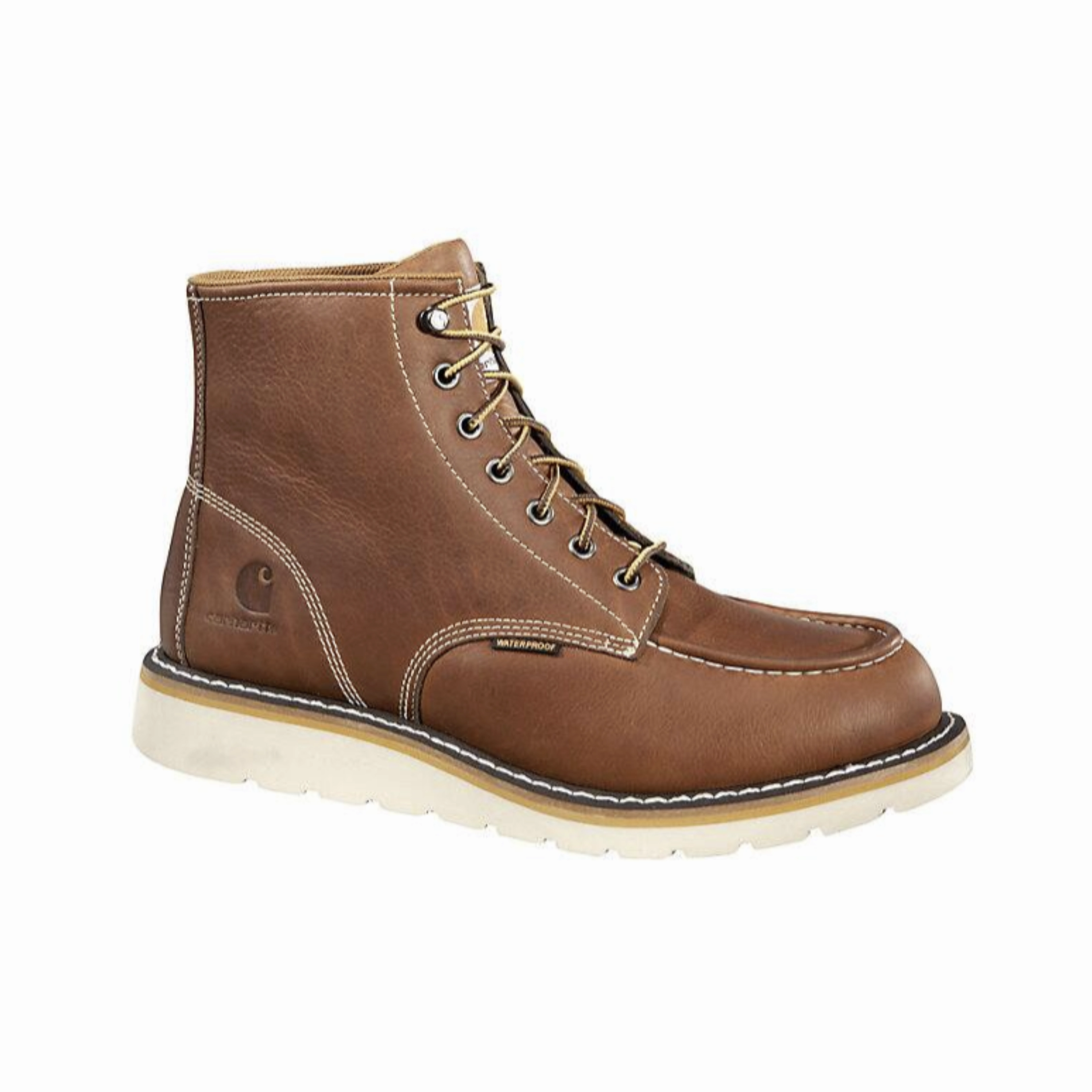 Breathable River Crossing Men's Waterproof 6-inch Moc Toe Wedge Boot - Soft Tan (Regular Width)