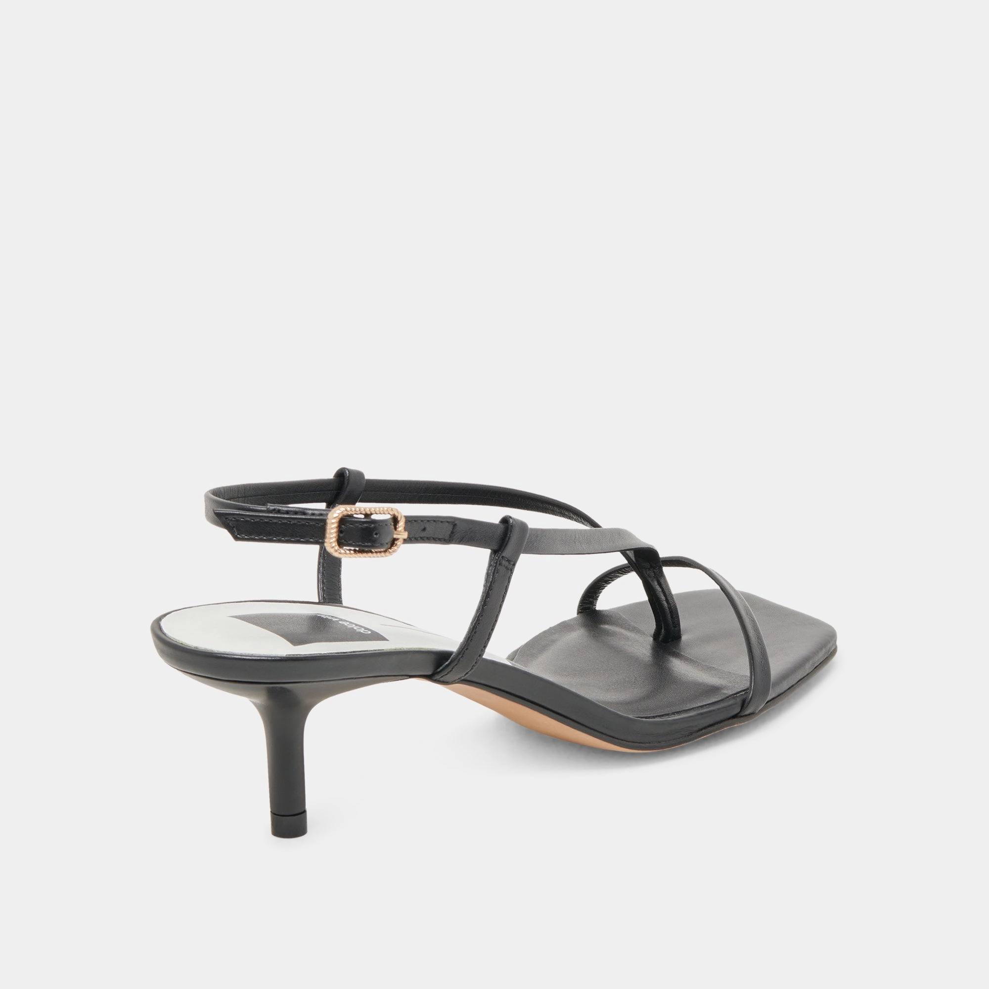 Peep Cut LAURY HEELS BLACK LEATHER