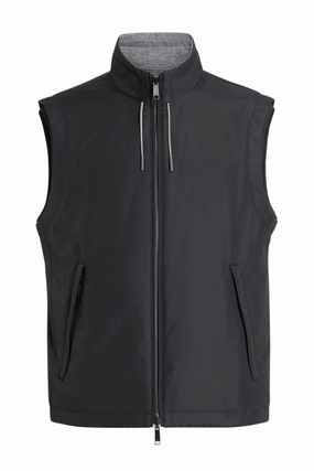 Microfiber Reversible Brezza Vest DoubleLayered Collar