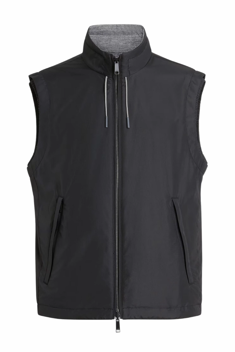 Microfiber Reversible Brezza Vest DoubleLayered Collar