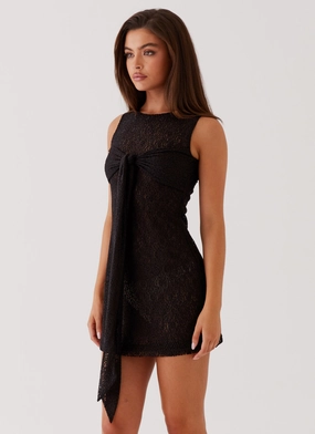 Midnight Muse Lace Mini Dress - Black Timeless Layering