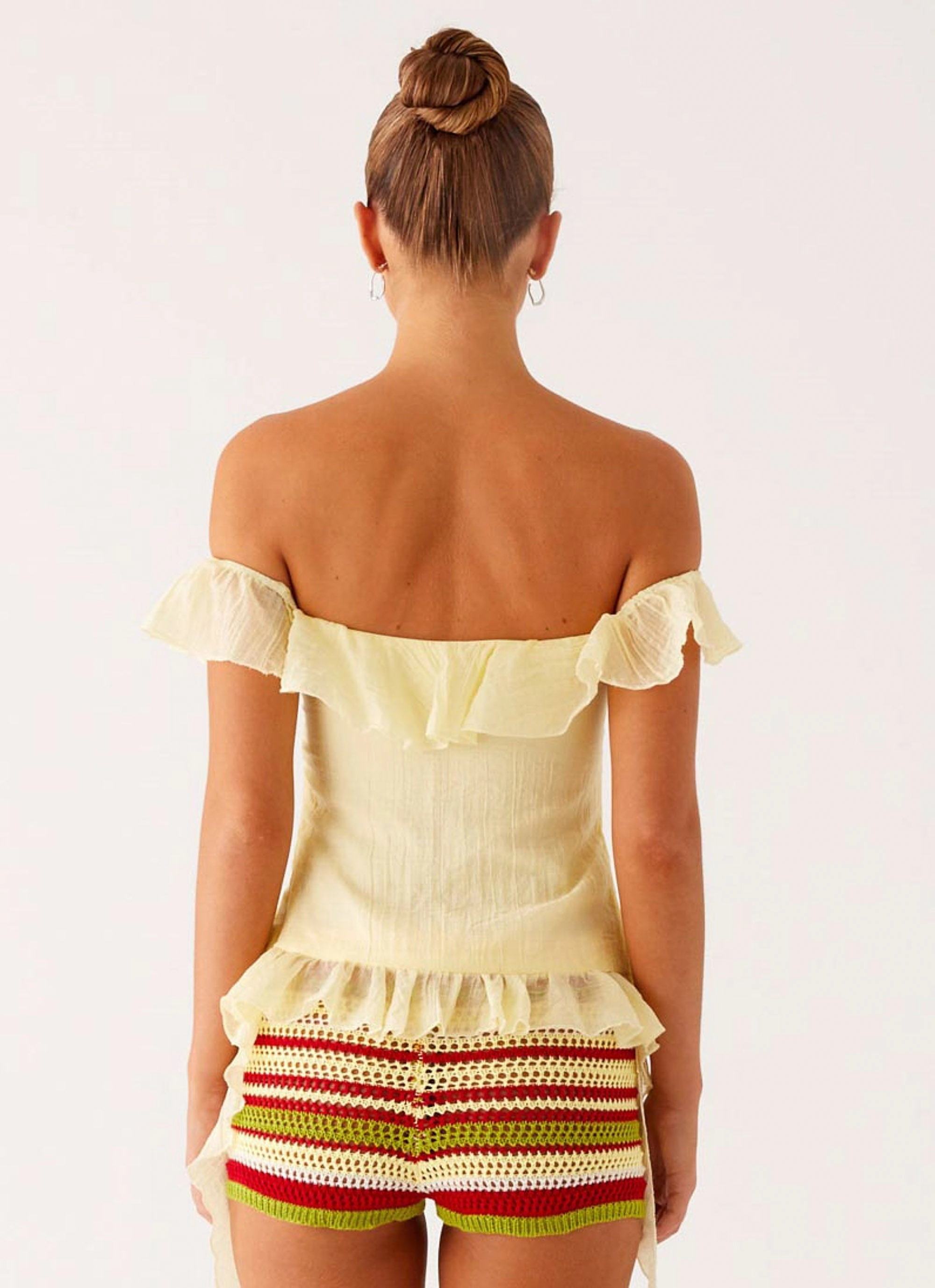 Summer Style AdjustableDrawstring Miffy Mini Shorts - Yellow Multi