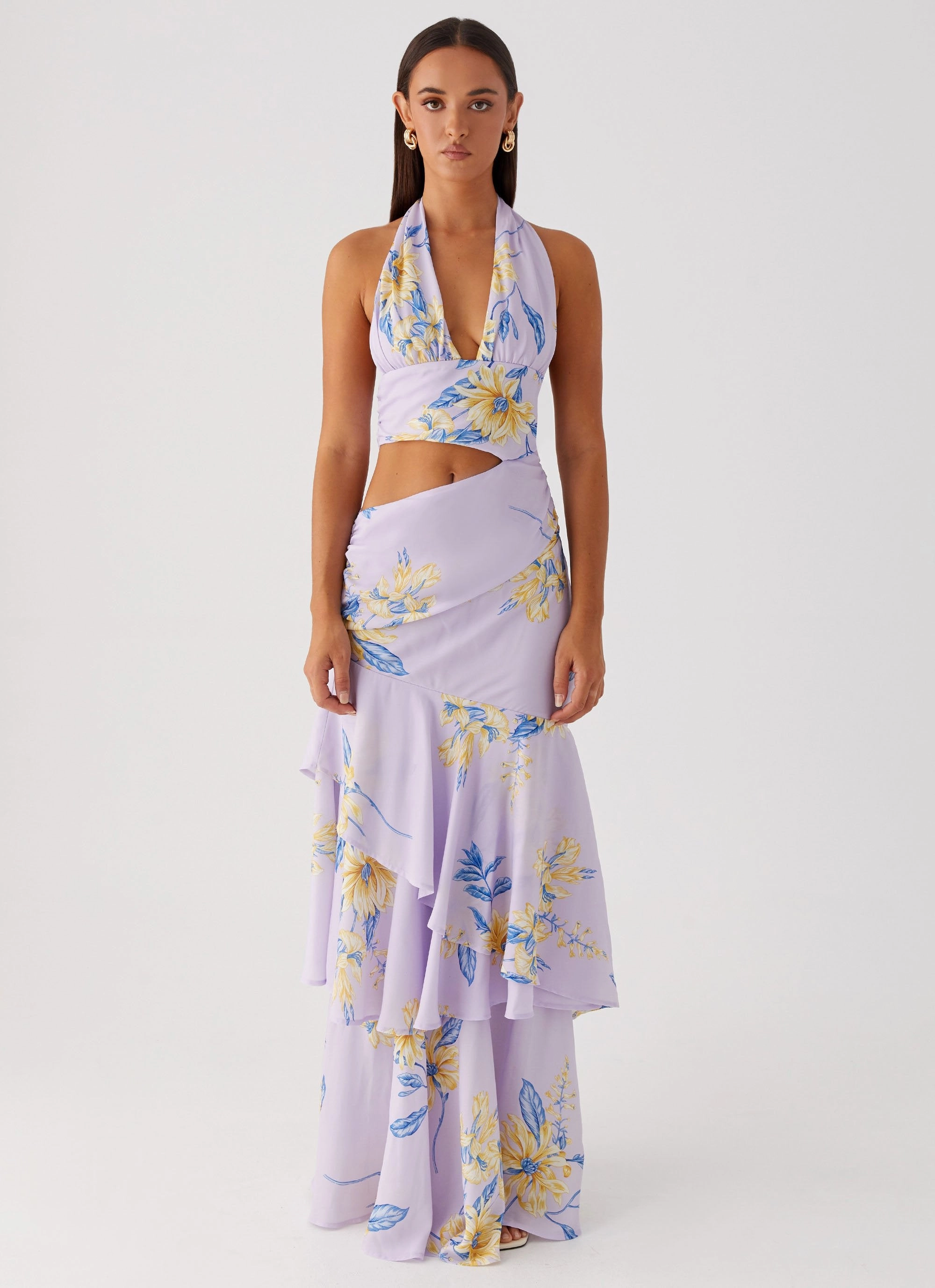 Mikayla Maxi Dress - Lavender Flattering Layers Daytime Look