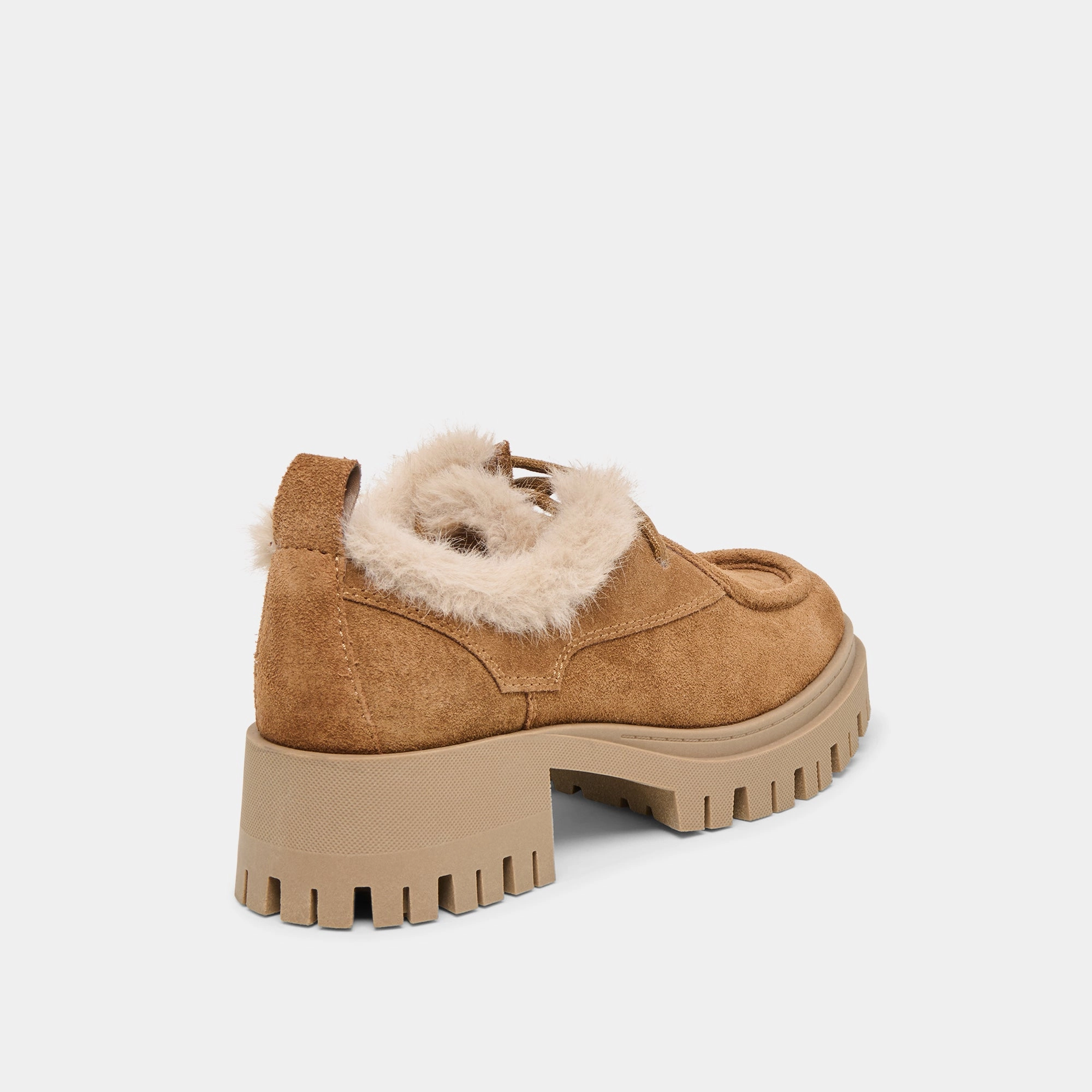 MILZA PLUSH LOAFERS LT BROWN SUEDE Multi Density Foam Layering Slip On Construction