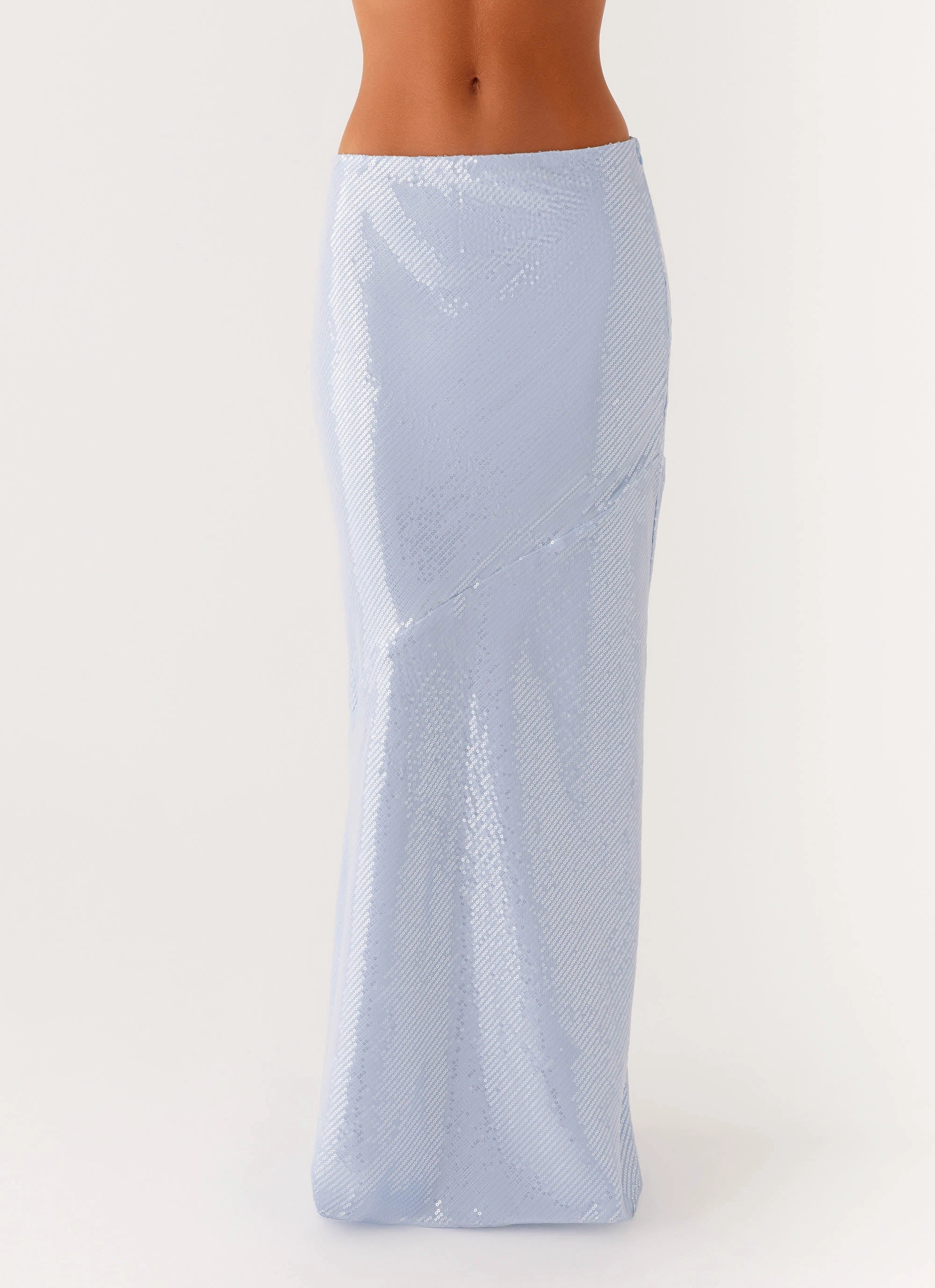 Algorithm Sequin Maxi Skirt - Blue Wedding guest Delicate Texture