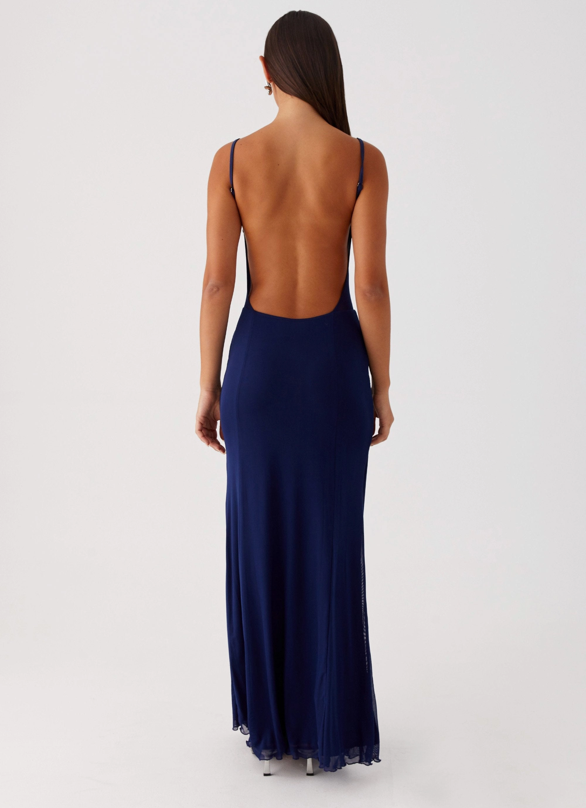Soft Pleats Miranda Maxi Dress - Navy