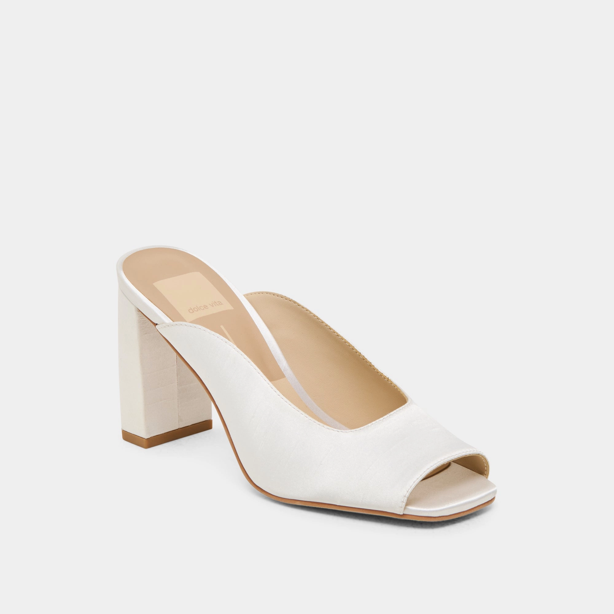 SABELA HEELS OFF WHITE SATIN Winter Edge Icon Piece
