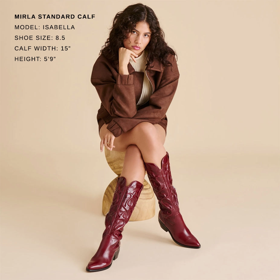 MIRLA BOOTS OXBLOOD LEATHER Compact Build Construction Worker