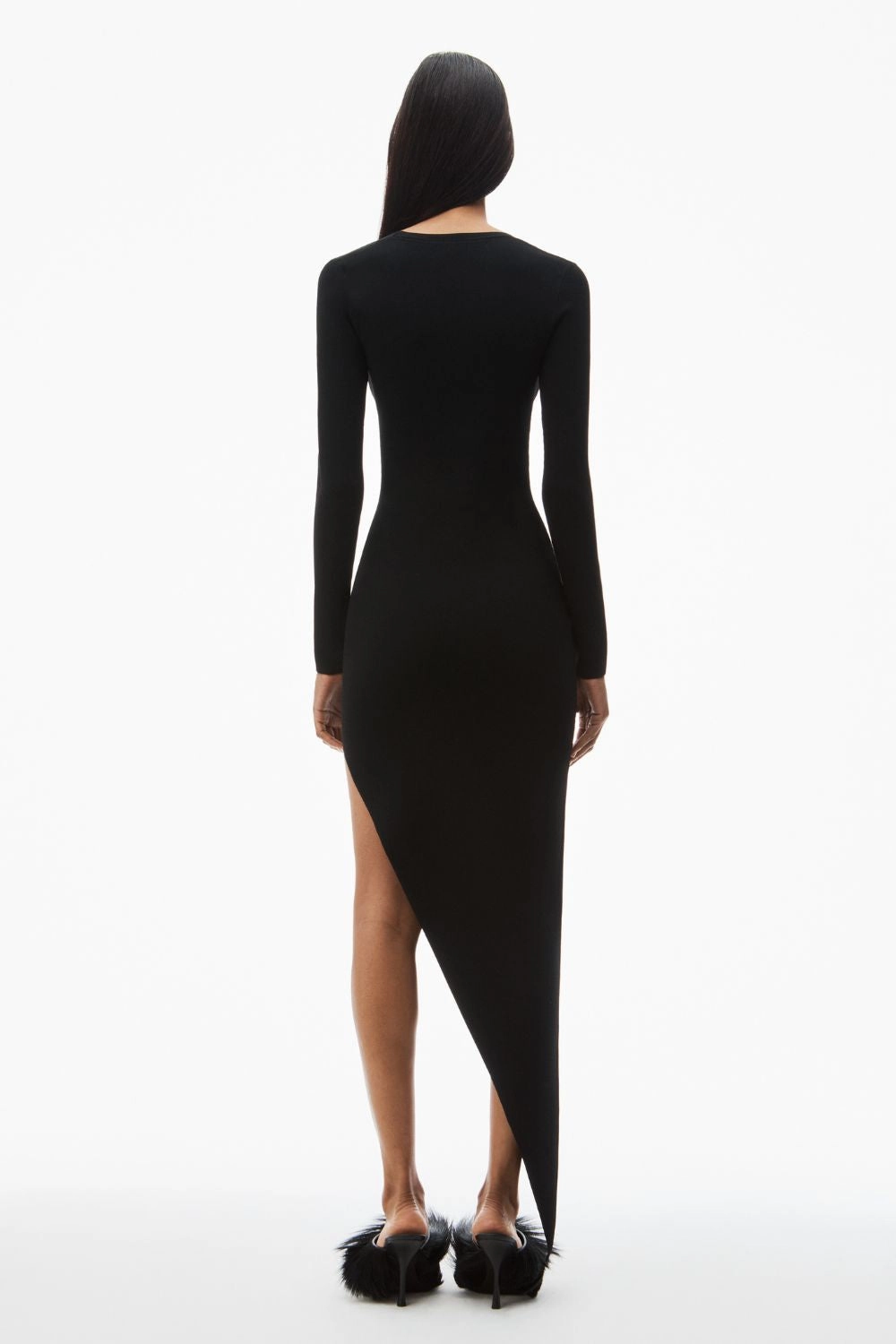 Asymmetric Long-sleeve Dress Durable-Fabric