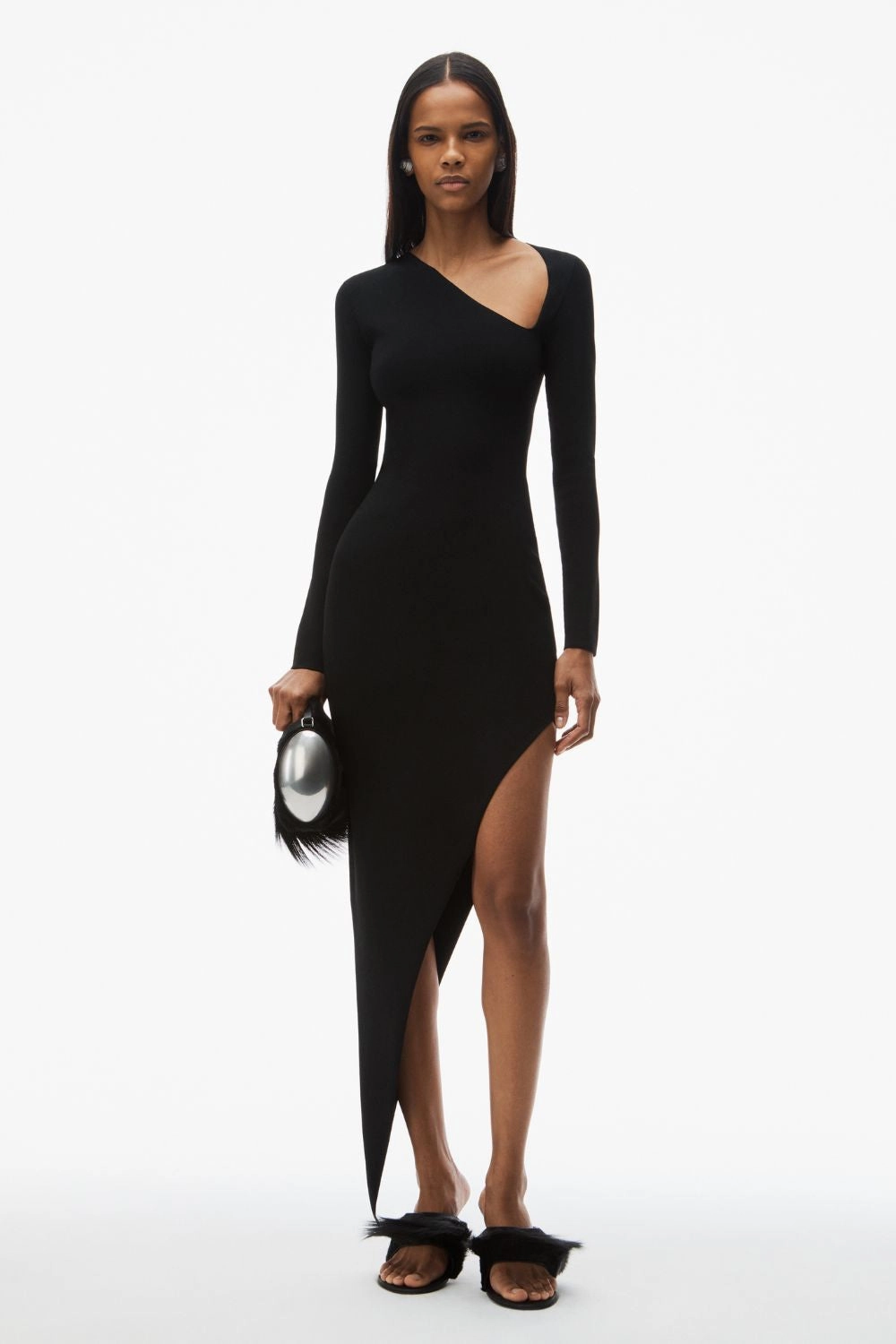 Asymmetric Long-sleeve Dress Classic Layering