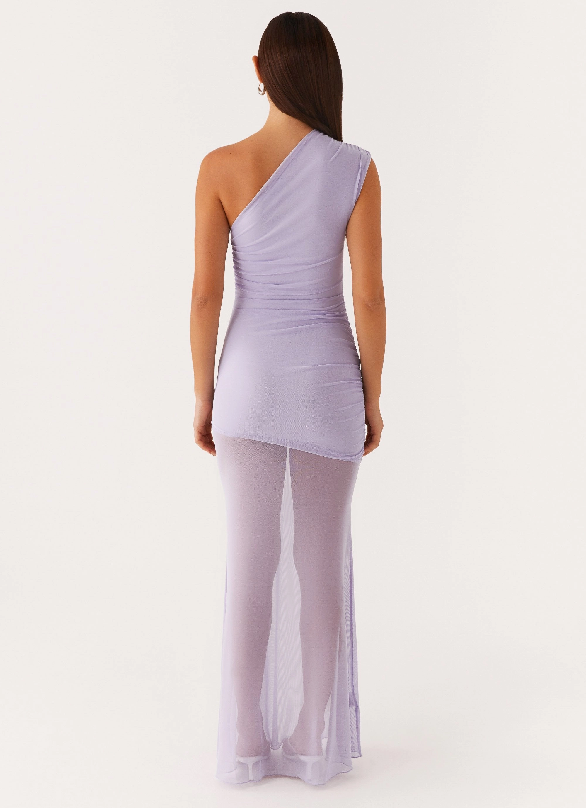 Marea Maxi Dress - Lilac Fringe-Detail Simple Bow