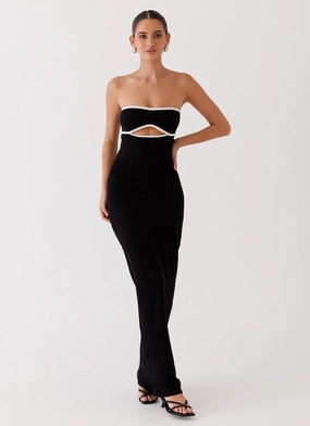 When In Rome Knit Maxi Dress - Black Feminine Comfort