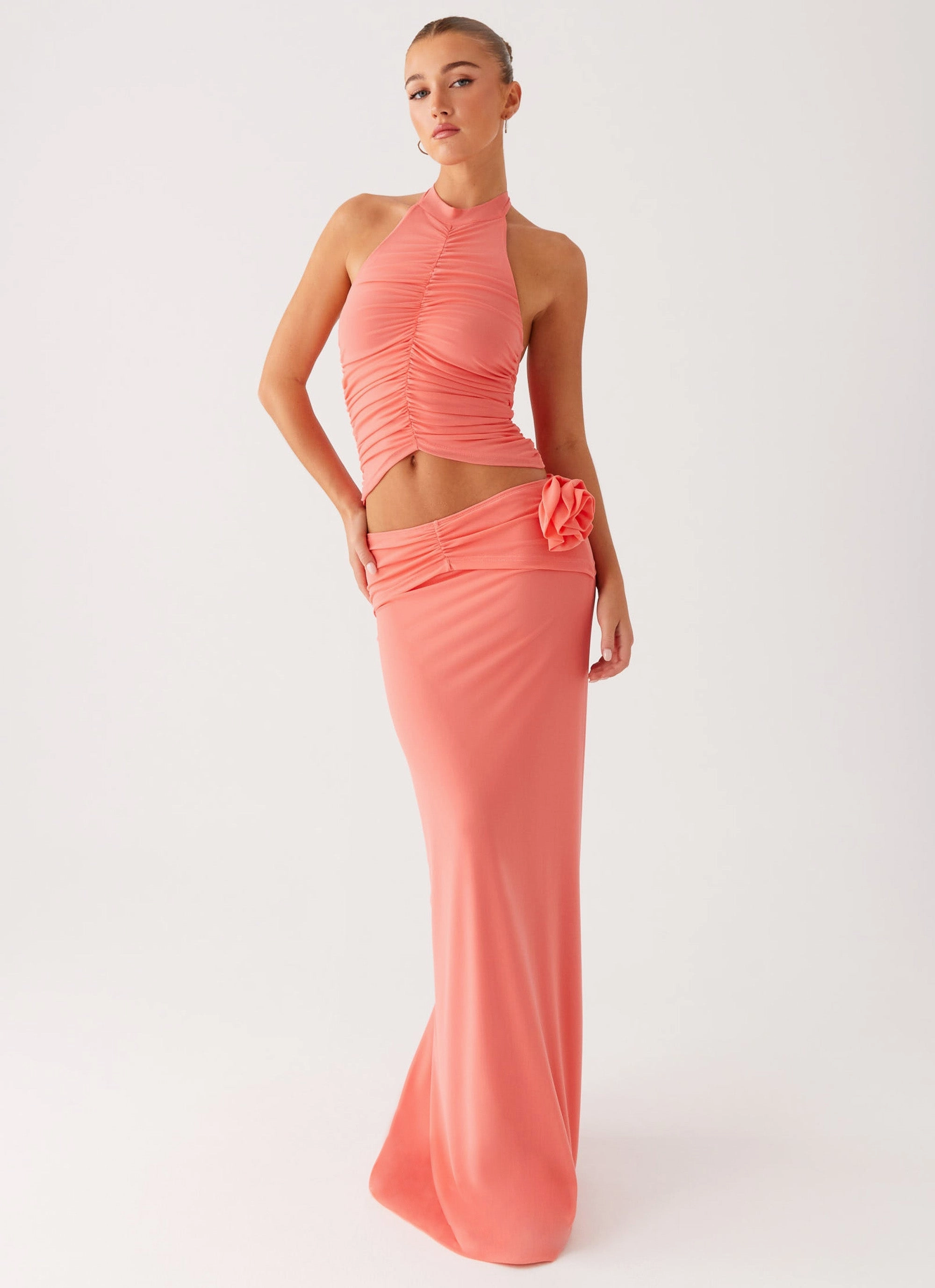 Jayce Maxi Skirt - Salmon Daily Wear Maternity Friendly