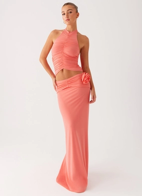 Jayce Maxi Skirt - Salmon Daily Wear Maternity Friendly