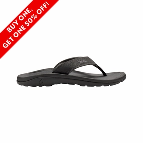 skin friendly Foot Hug Men's Ohana - Black/Dark Shadow (Regular Width)