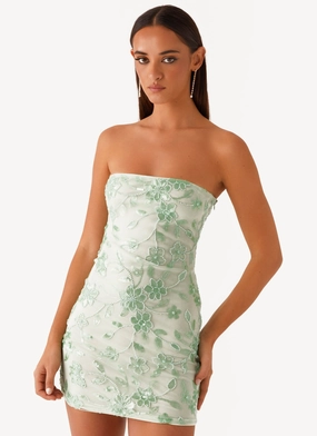 Moorey Beaded Mini Dress - Sage Smart and Sleek