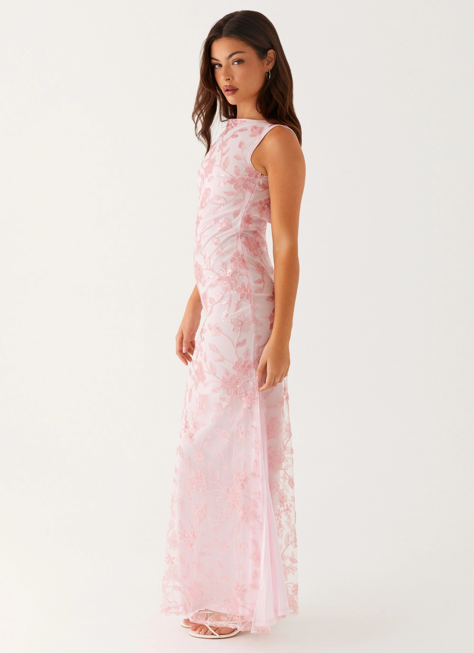 Timeless Appeal Moorey High Neck Maxi Dress - Pink