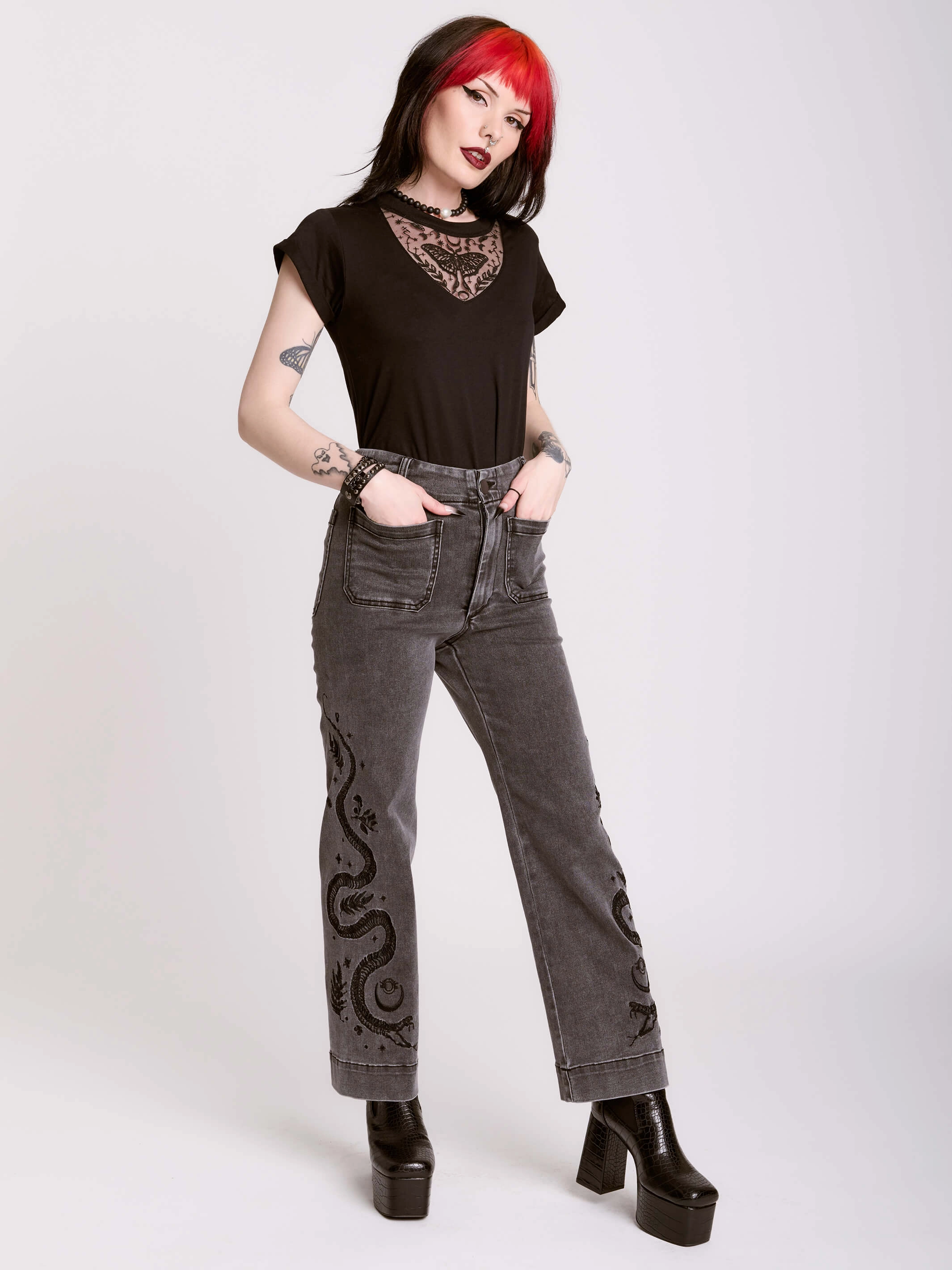 Cozy Essentials Moth Embroidered Baby Tee