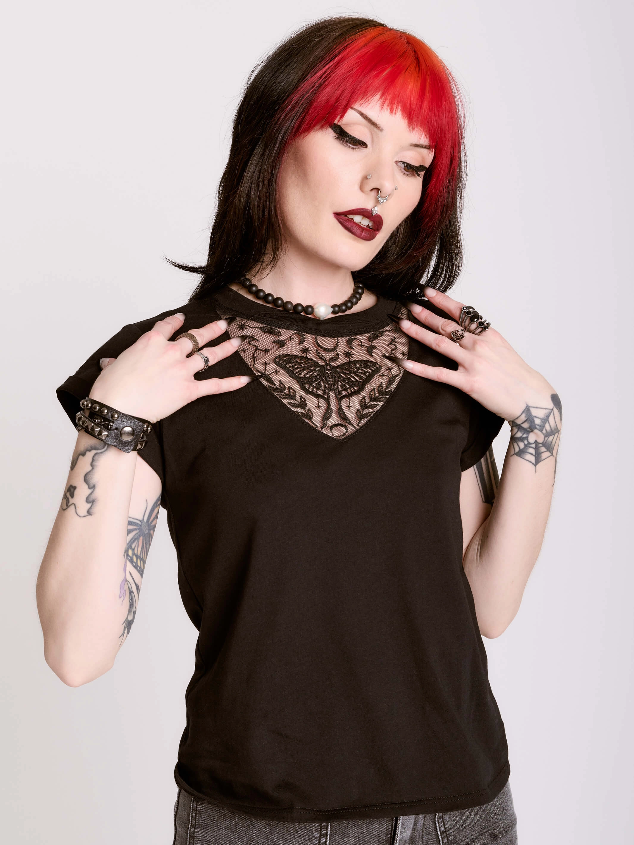 Light and Breathable Moth Embroidered Baby Tee