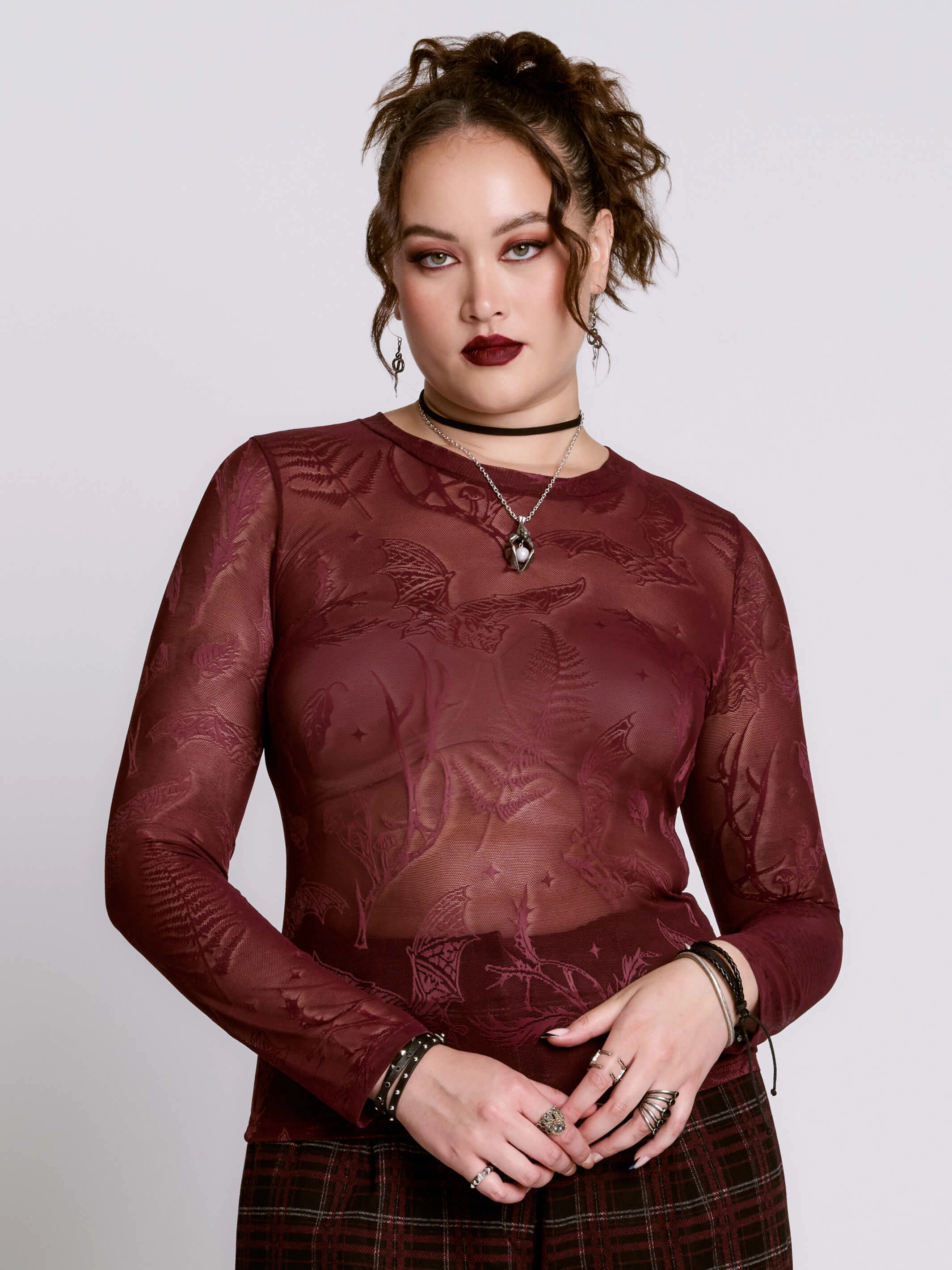 Mild Weather Toothpaste Oxblood Bat Mesh Top