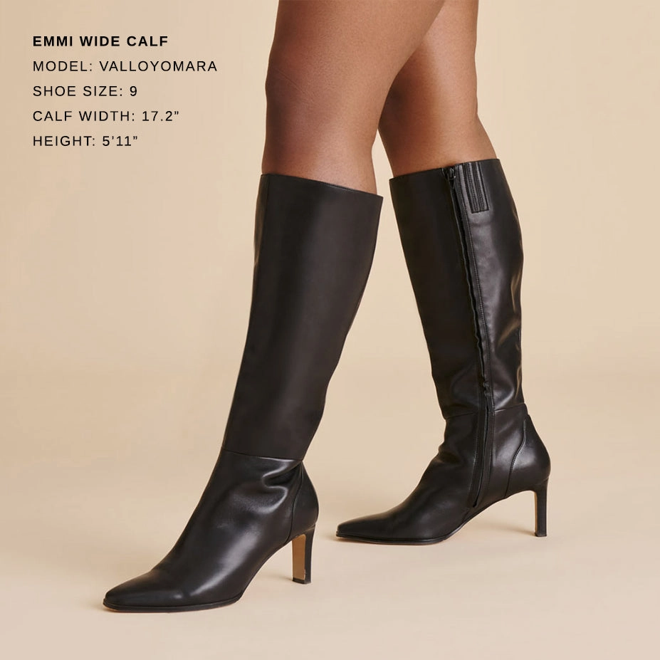 Eco Material Rainy Days EMMI WIDE CALF BOOTS BLACK LEATHER