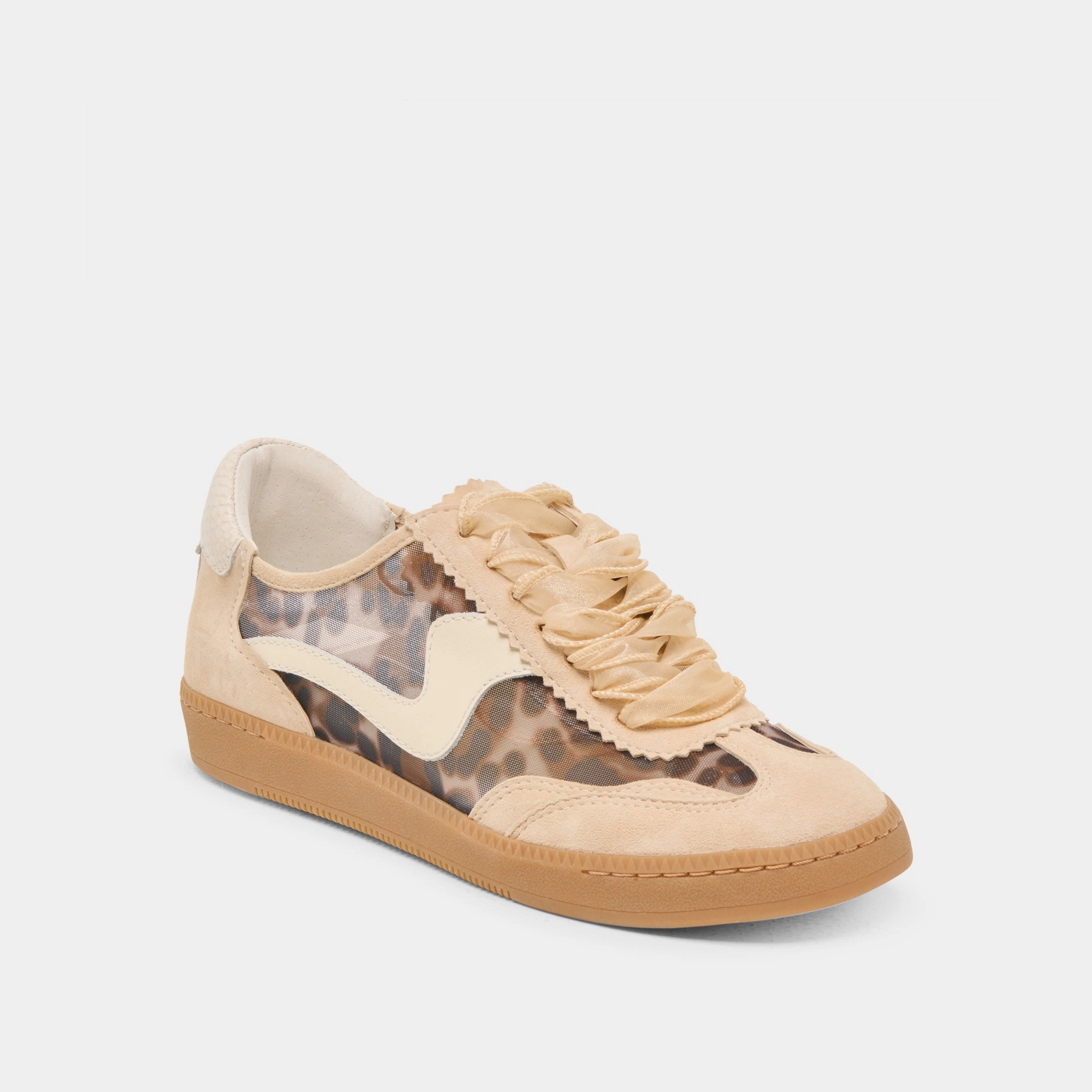 Pull On Design Bold Detail NOTICE MESH SNEAKERS LT LEOPARD MESH