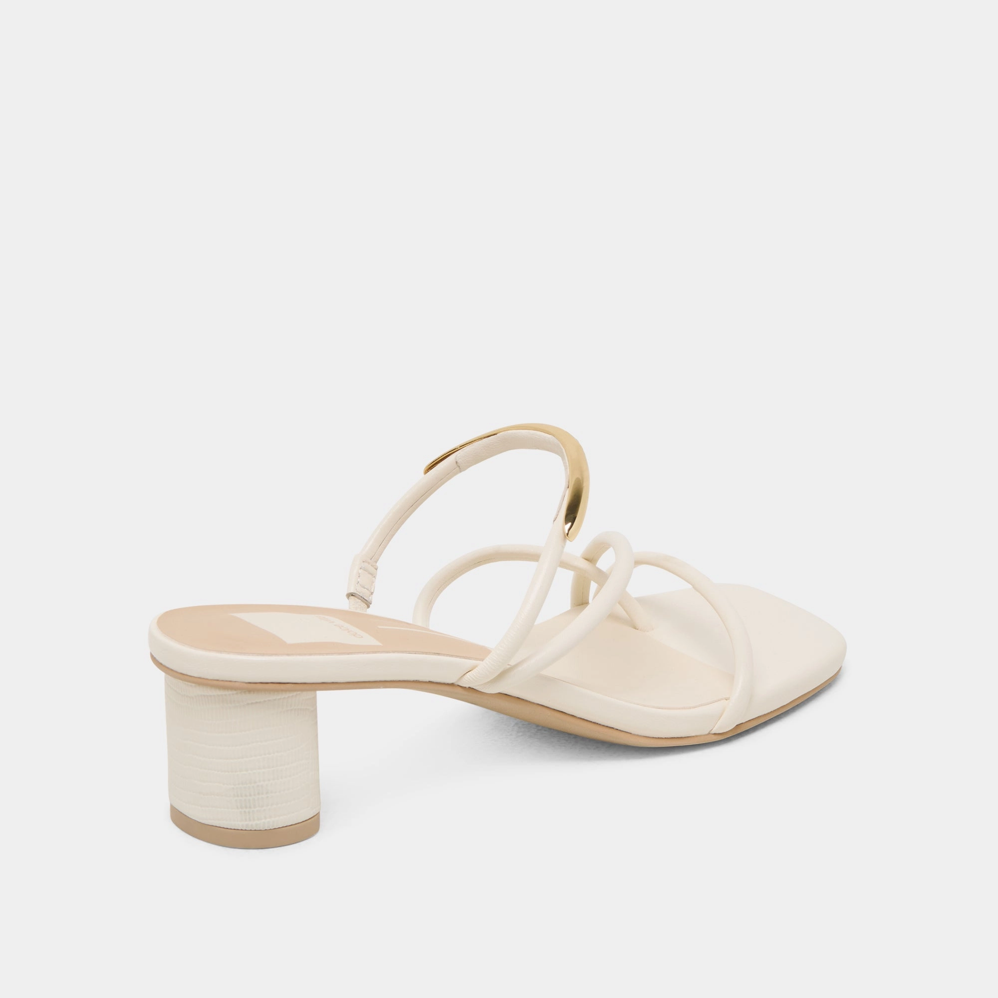 NAIRA HEELS OFF WHITE LEATHER Casual Sandals