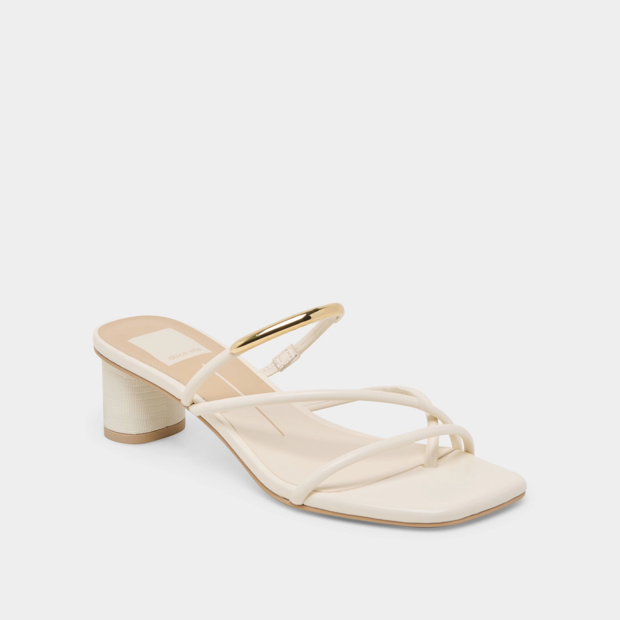 NAIRA HEELS OFF WHITE LEATHER Modern Glow Trendy Vibe