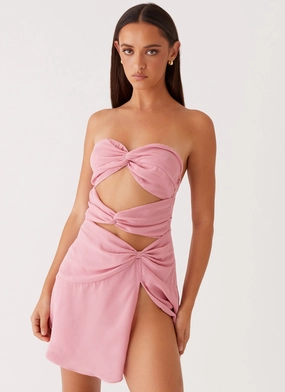 Coco Haven Mini Dress - Pink Smooth Texture