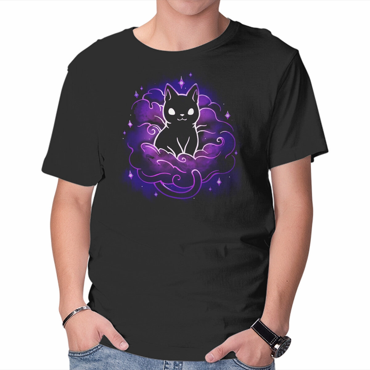 Relaxed Fit Design Casual Touch Nebula Cat