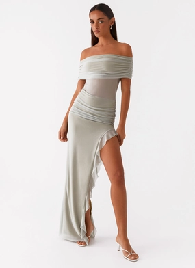 Movement Feel Nelly Off Shoulder Maxi Dress - Pistachio