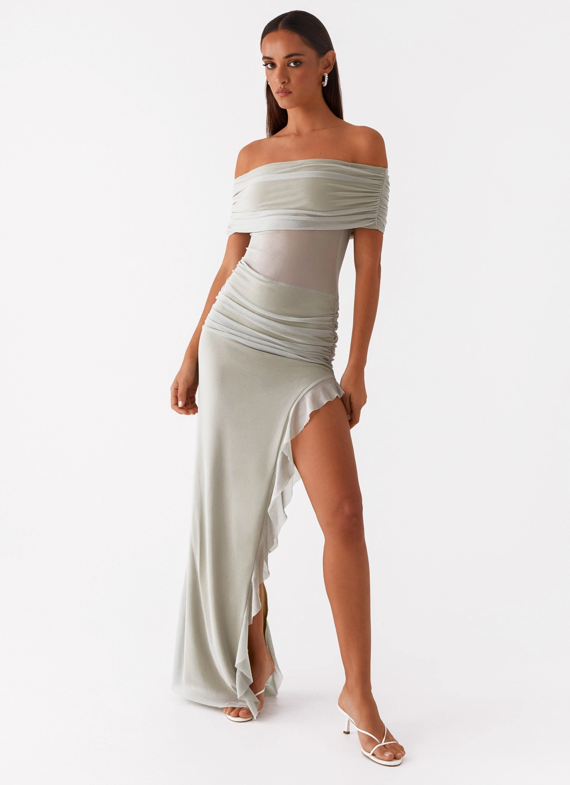 Movement Feel Nelly Off Shoulder Maxi Dress - Pistachio