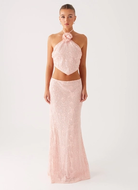 Nico Sequin Maxi Skirt - Pink Maxi length Style Layering