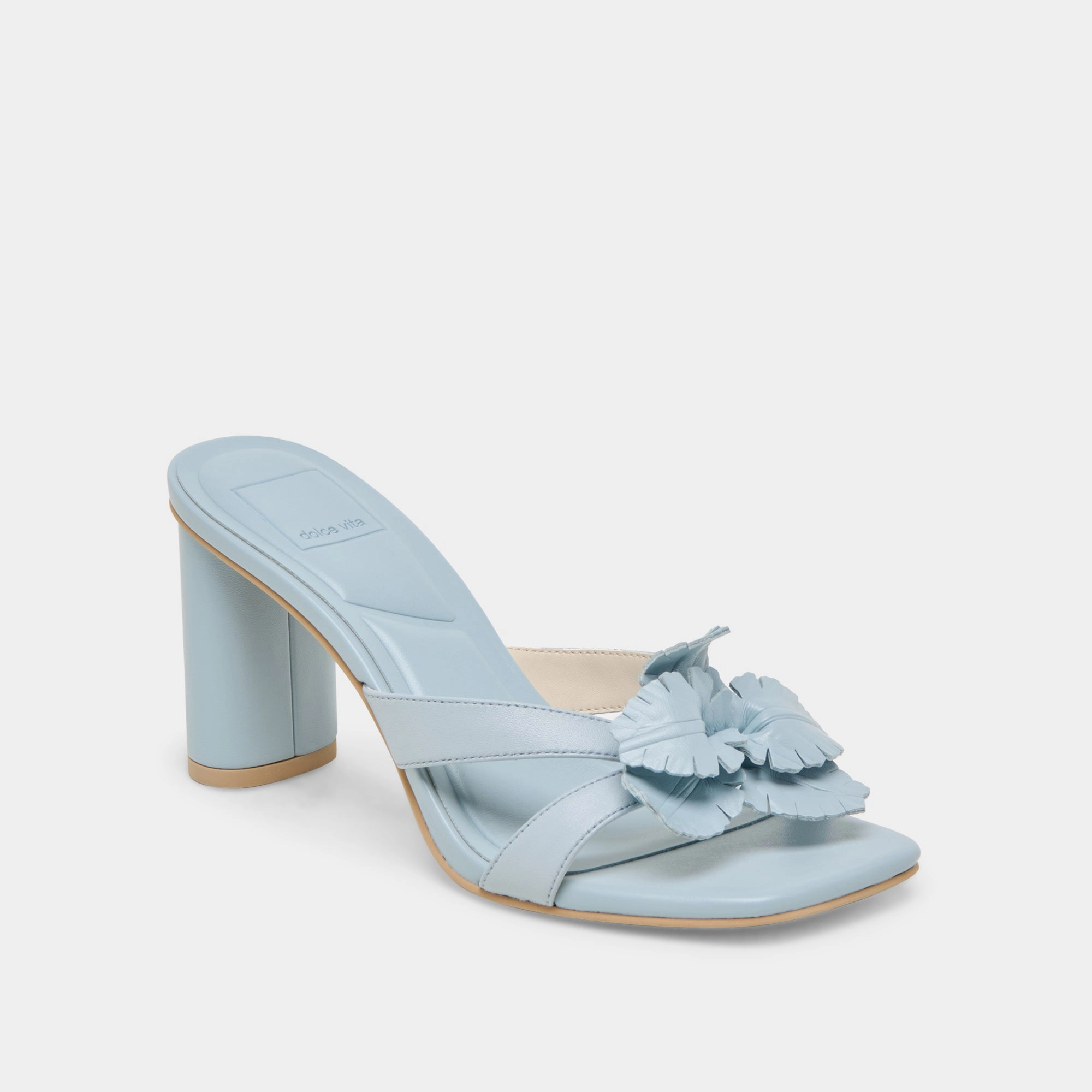 NIKIL HEELS LIGHT BLUE LEATHER Show Time Chic Heels