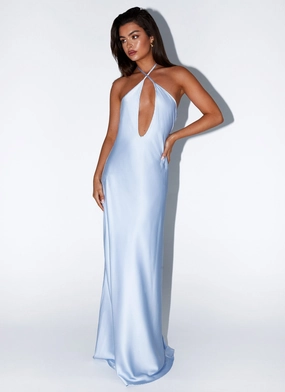 Smart Layer Wear Noir Symphony Maxi Dress - Ice Blue